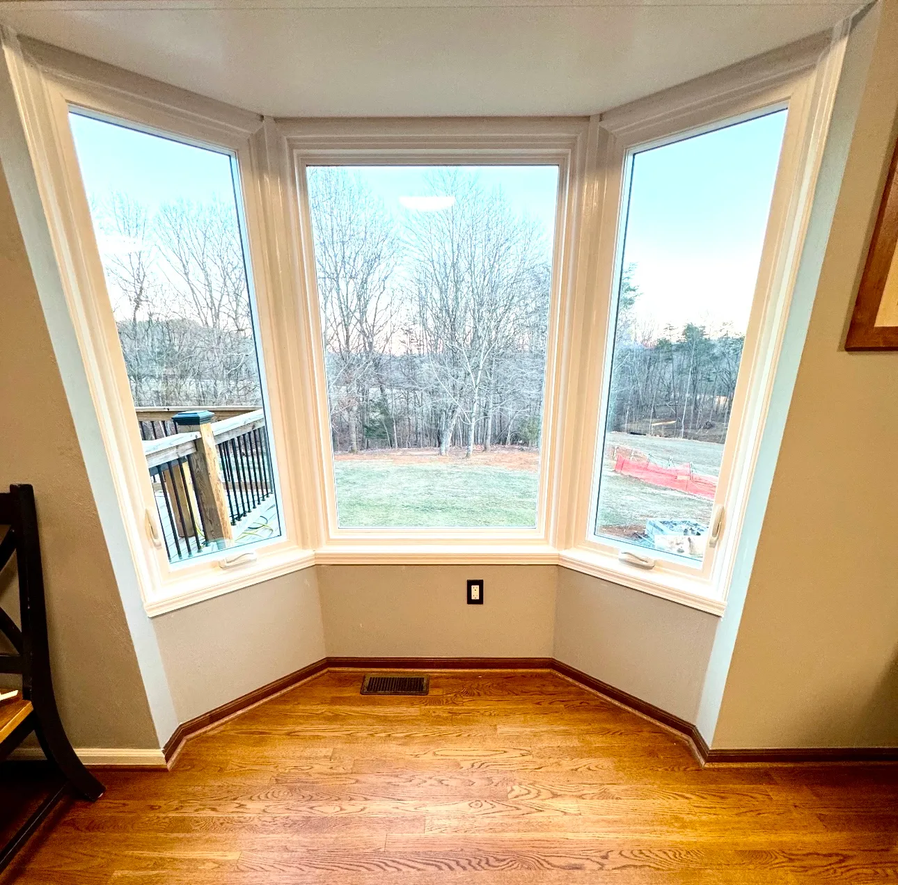 Bay window after installation