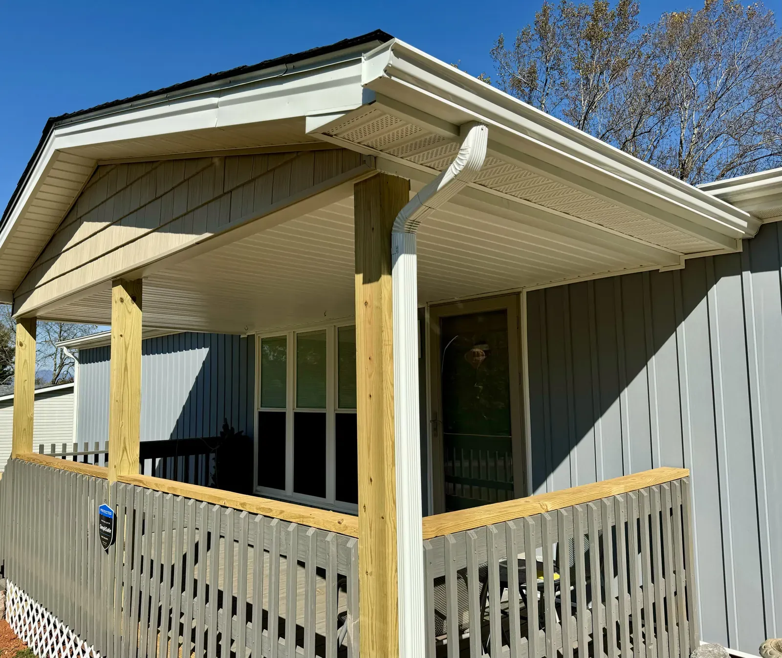 Downspout on a covered porch in Goode, VA