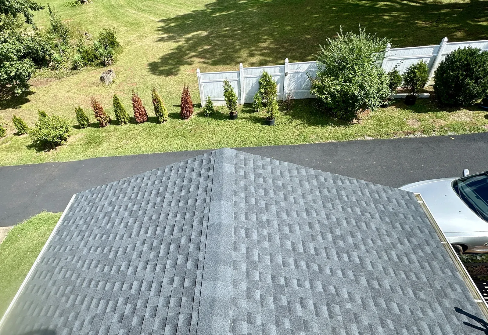 Roof edge and gutter line on a home near Roanoke, VA