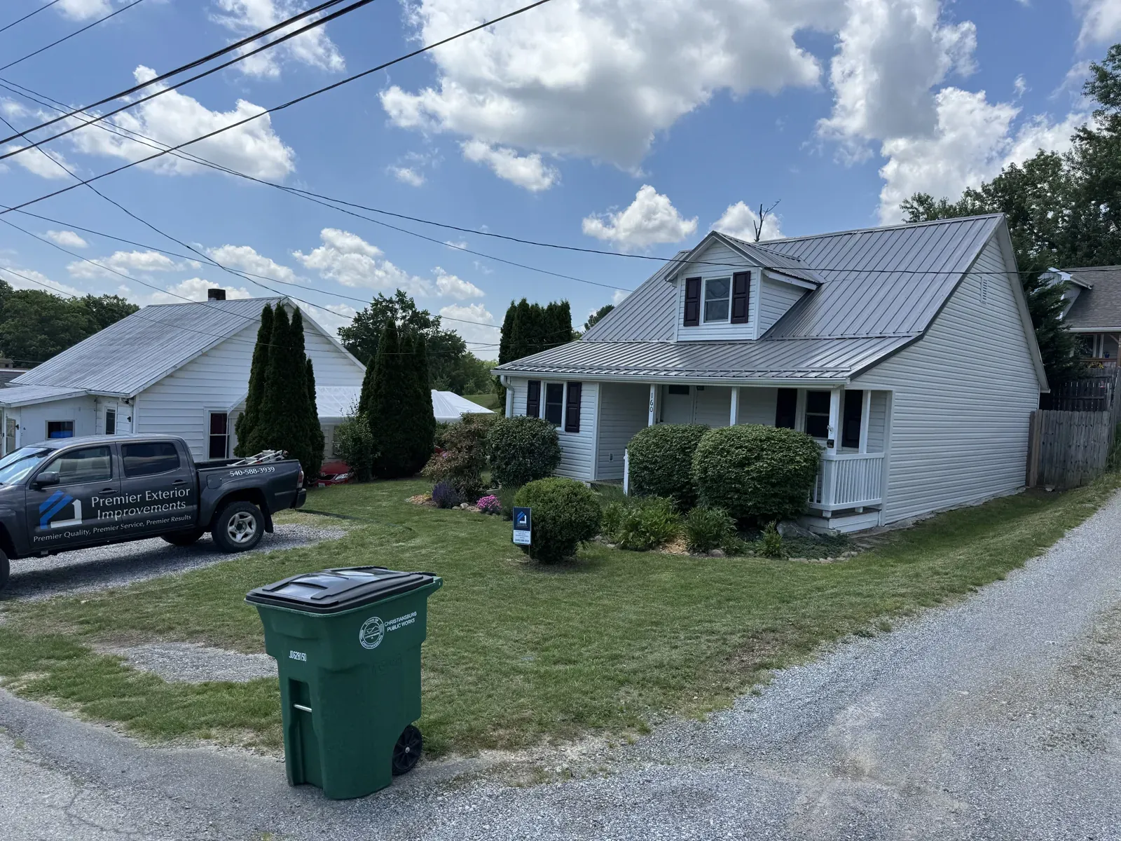 Gutters on a metal-roof cape home in Christiansburg, VA