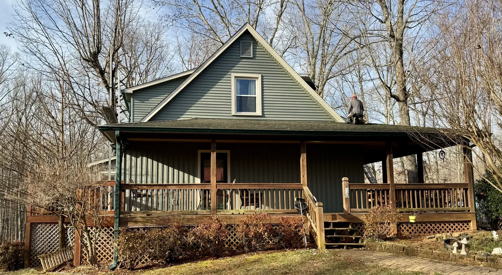 Wraparound porch home under trees in Moneta, VA