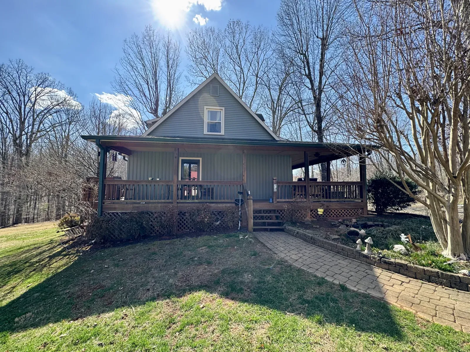 Lake-area home under bare trees in Moneta, VA