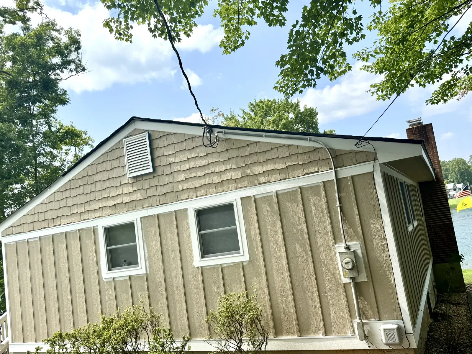 Gable vent, fascia and soffit on a lake home in Penhook, VA