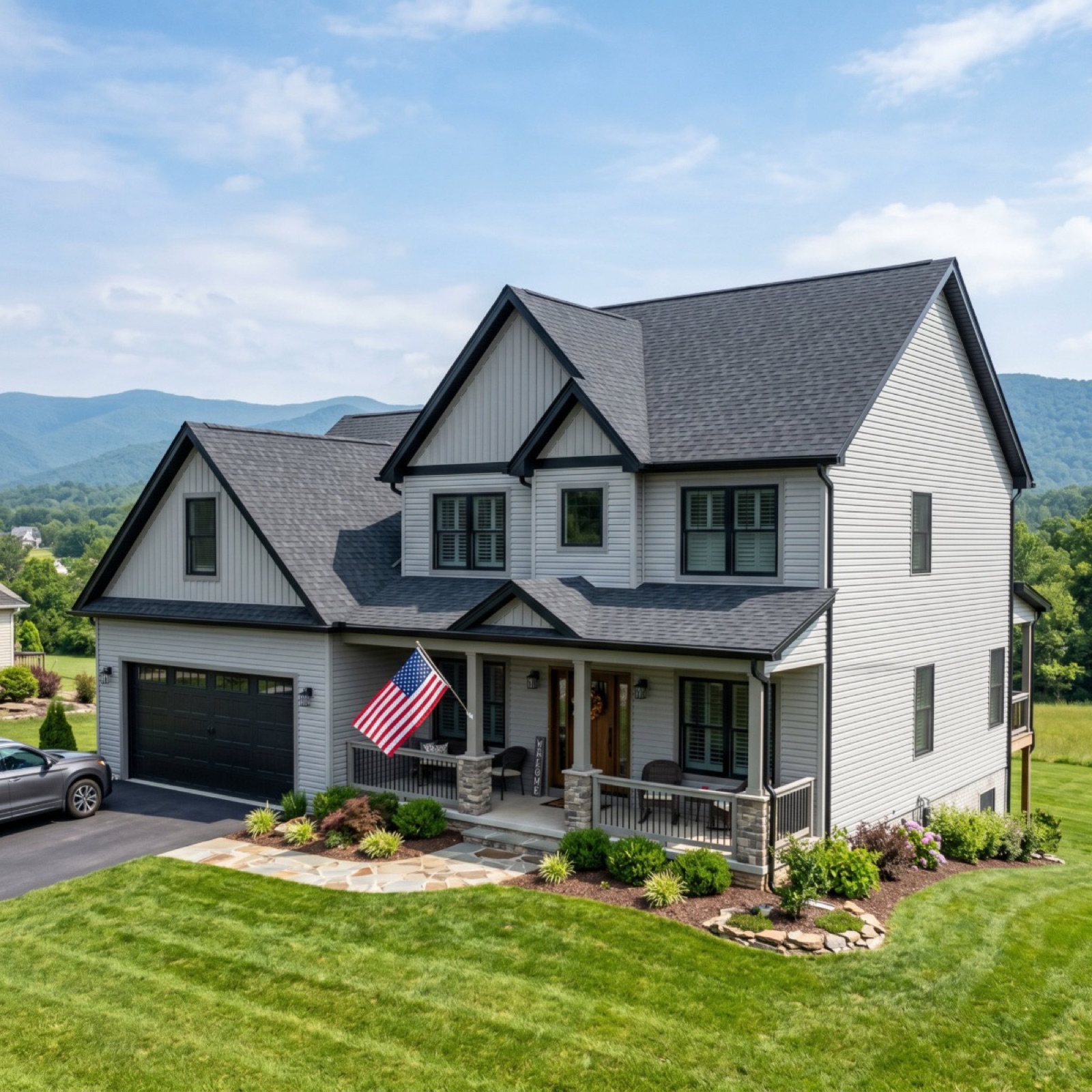 Siding replacement on a two-story home in Bedford, VA