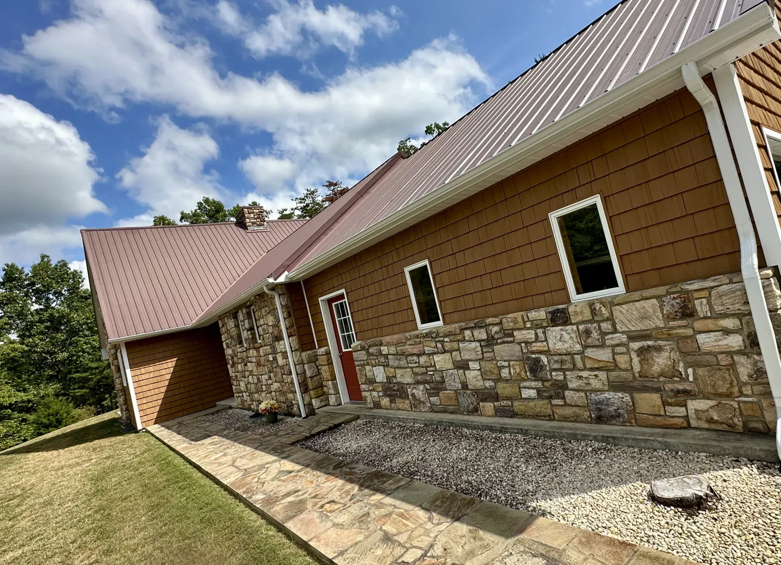 Gutters and downspouts on a home near Roanoke, VA
