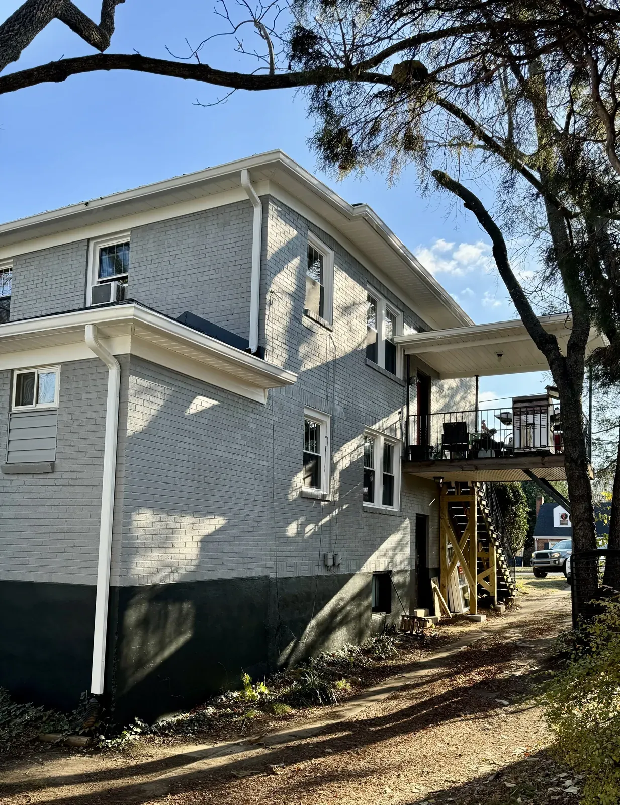Siding and trim on a two-story home near Roanoke, VA